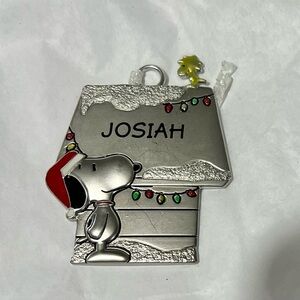 JOSIAH Hallmark Snoopy Pewter Orn Woodstock